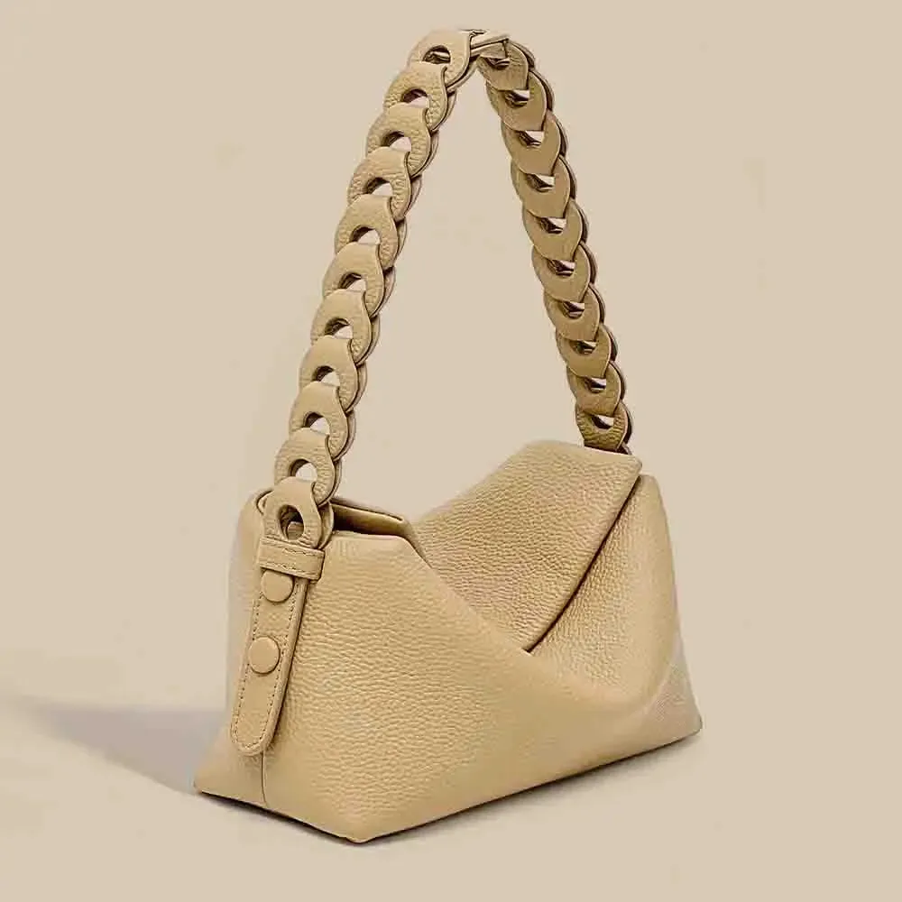 Minimalism Genuine Leather Underarm Bag Luxury Designer Bags