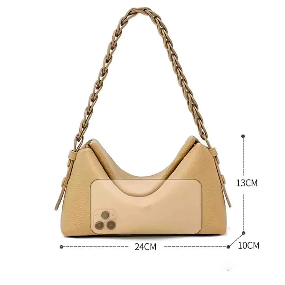 Minimalism Genuine Leather Underarm Bag Luxury Designer Bags