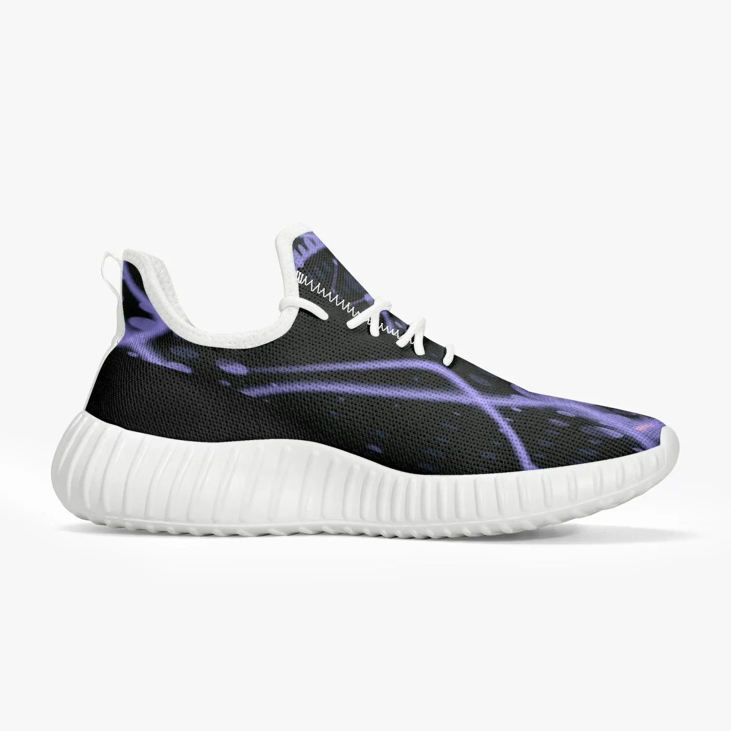 Officially Sexy Purple & Black Laser Print Mesh Knit Sneakers - With White or Black Sole