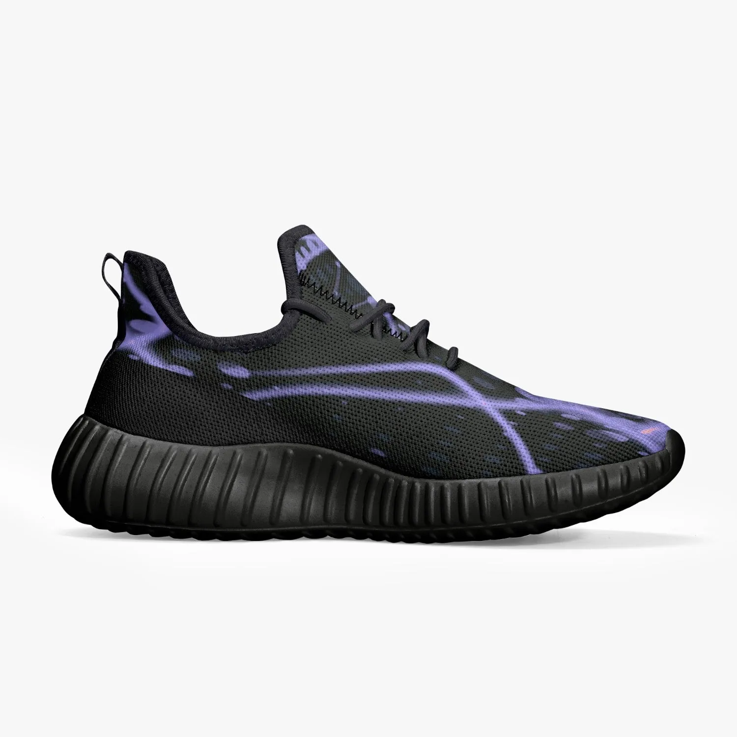 Officially Sexy Purple & Black Laser Print Mesh Knit Sneakers - With White or Black Sole