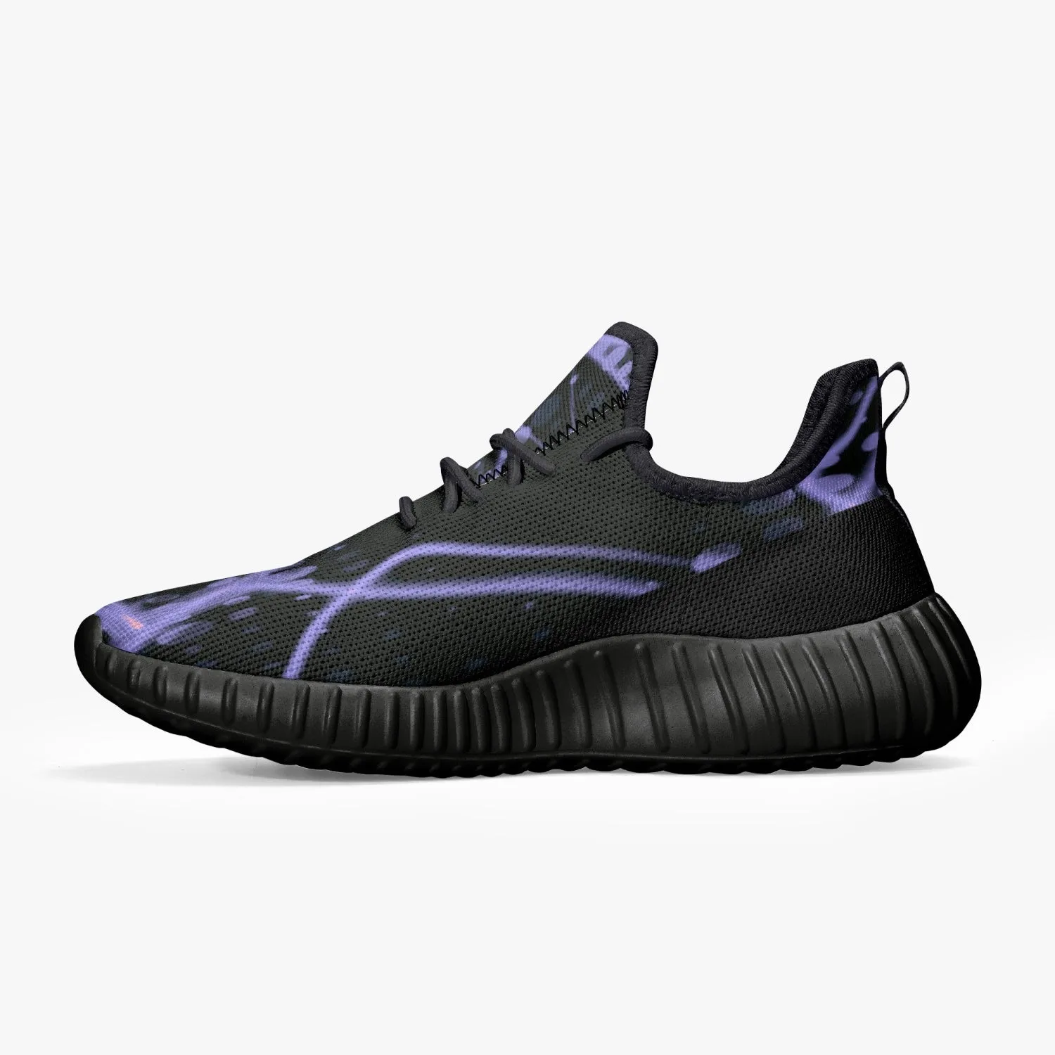 Officially Sexy Purple & Black Laser Print Mesh Knit Sneakers - With White or Black Sole