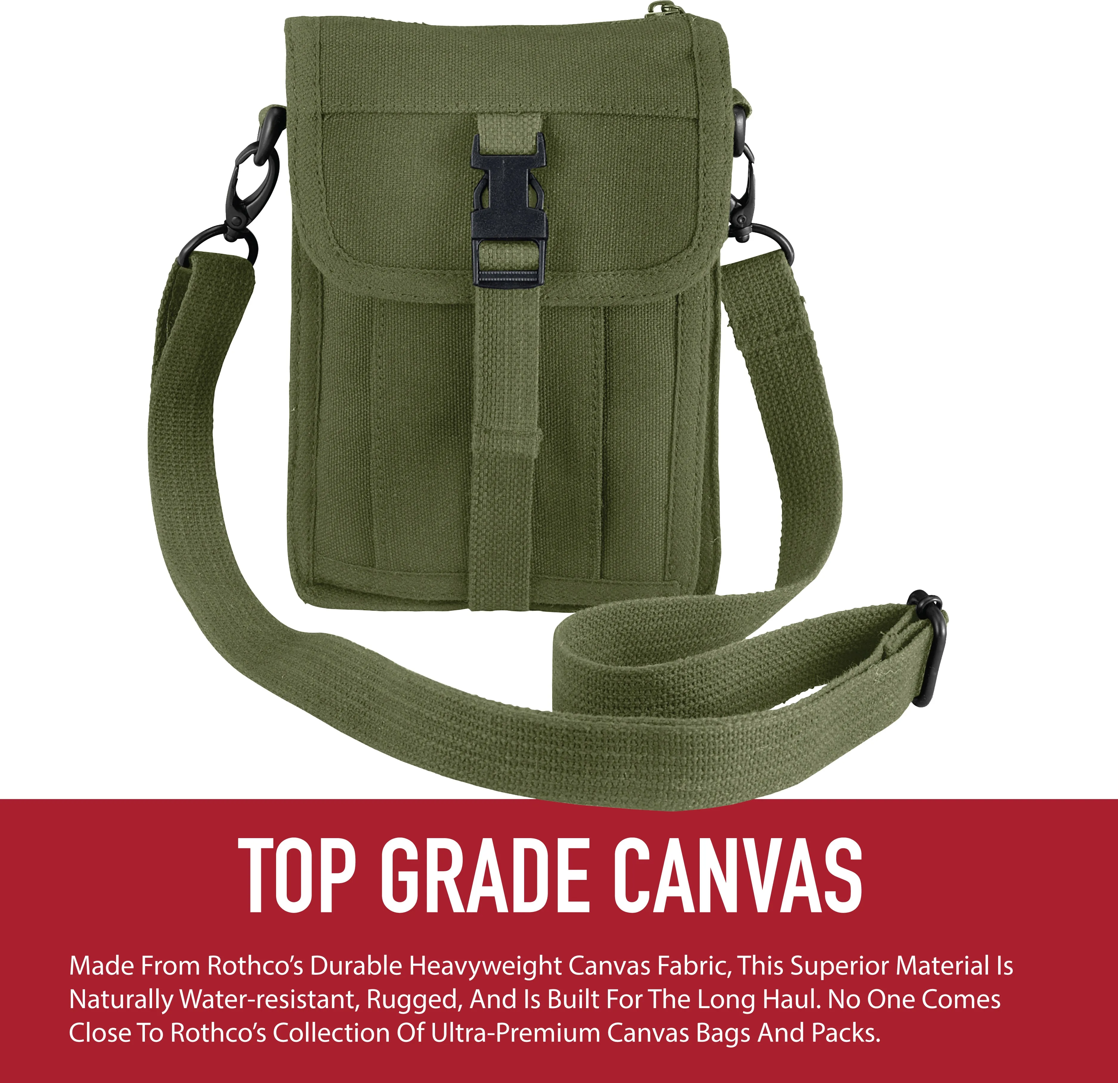 Olive Drab - Tactical Canvas Travel Portfolio Shoulder Bag