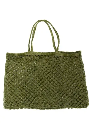 Olive Jute String Shopper