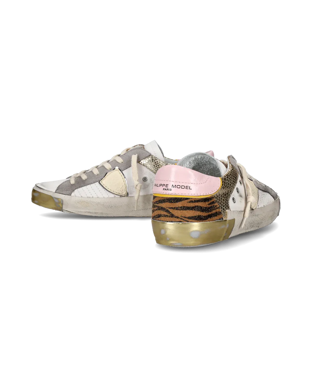 Philippe Model Prsx Low-Top Sneakers - White/Gold