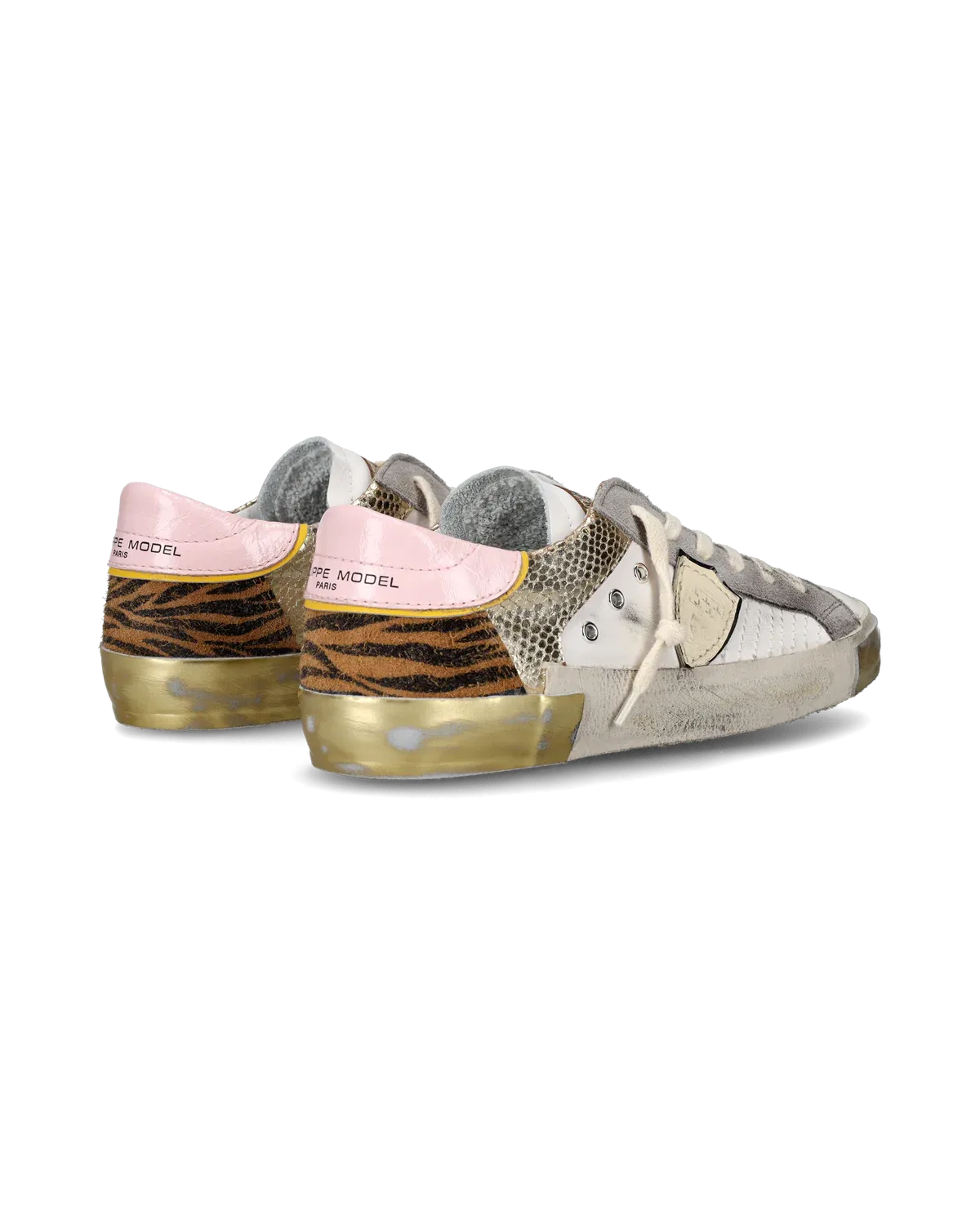 Philippe Model Prsx Low-Top Sneakers - White/Gold