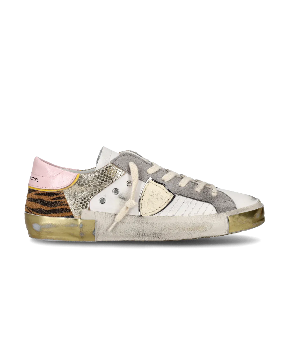 Philippe Model Prsx Low-Top Sneakers - White/Gold
