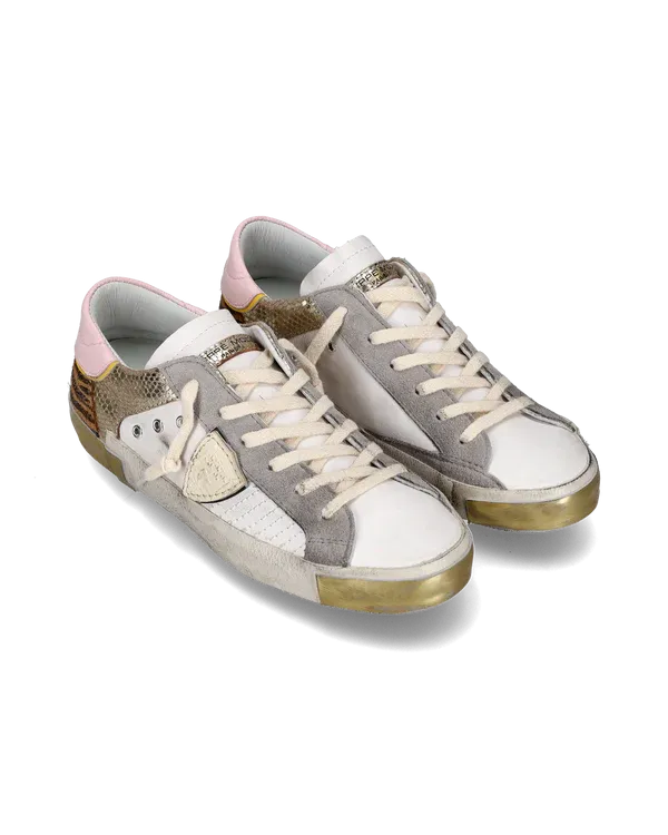 Philippe Model Prsx Low-Top Sneakers - White/Gold
