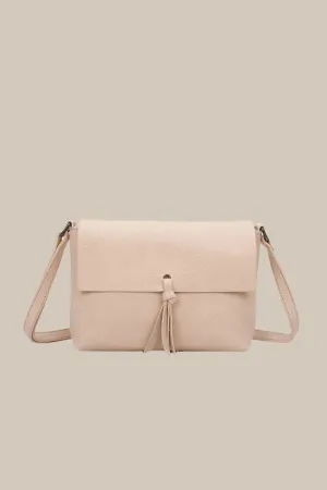 Pink Tassel Flap Crossbody Bag
