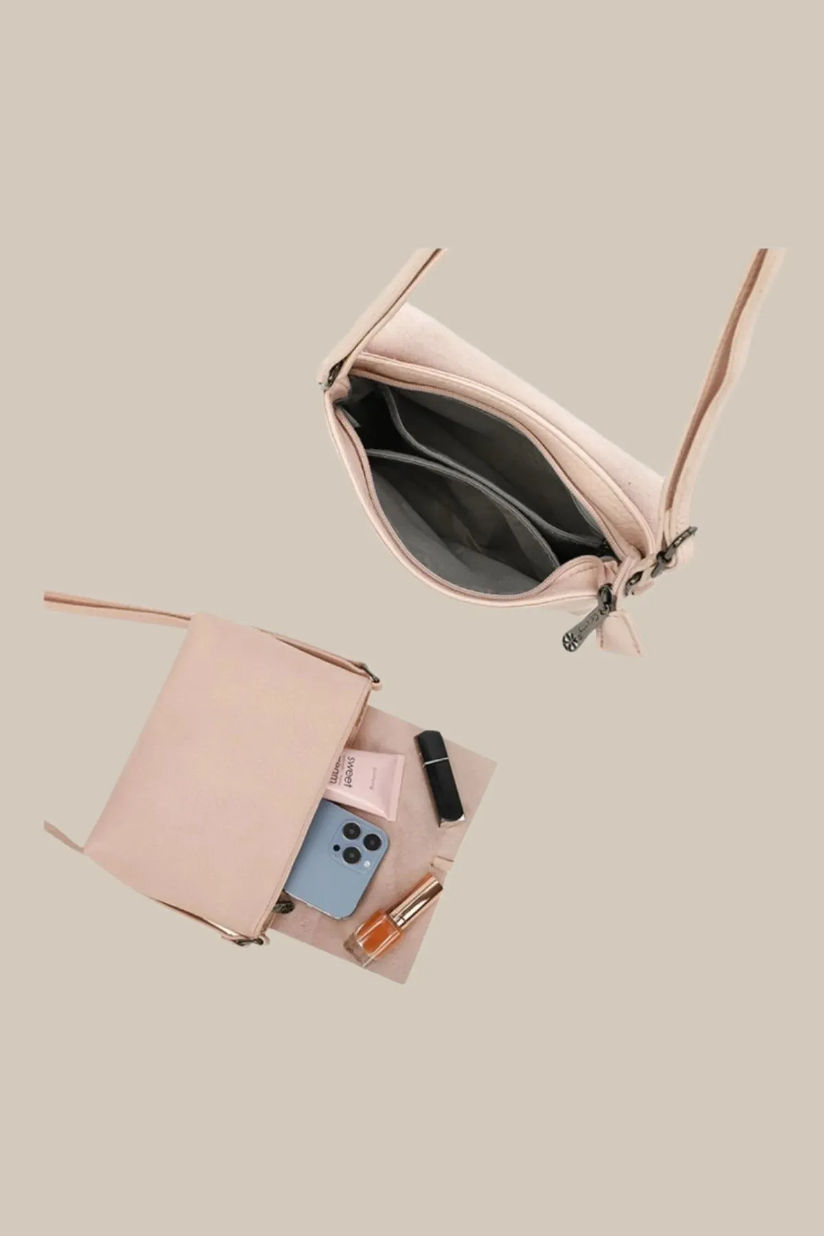 Pink Tassel Flap Crossbody Bag
