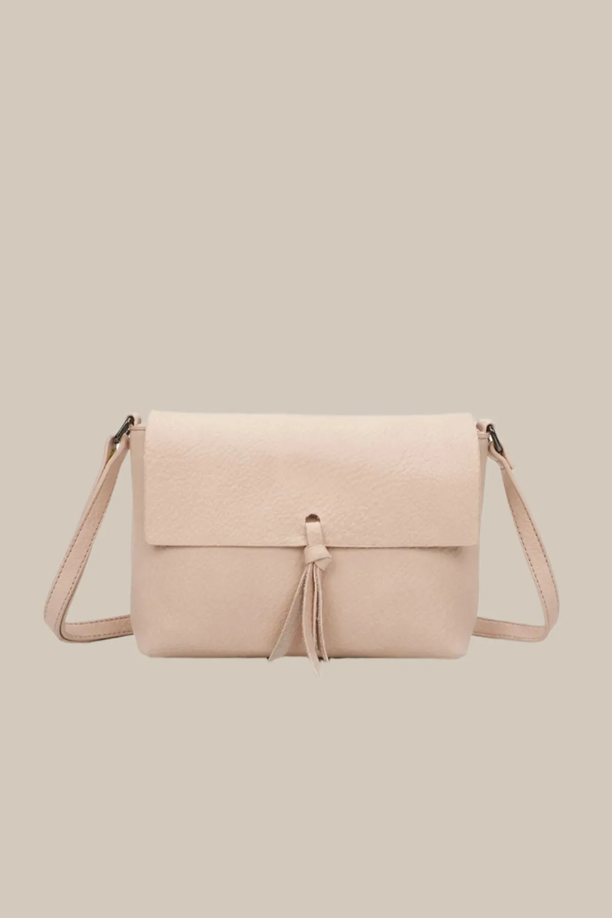 Pink Tassel Flap Crossbody Bag