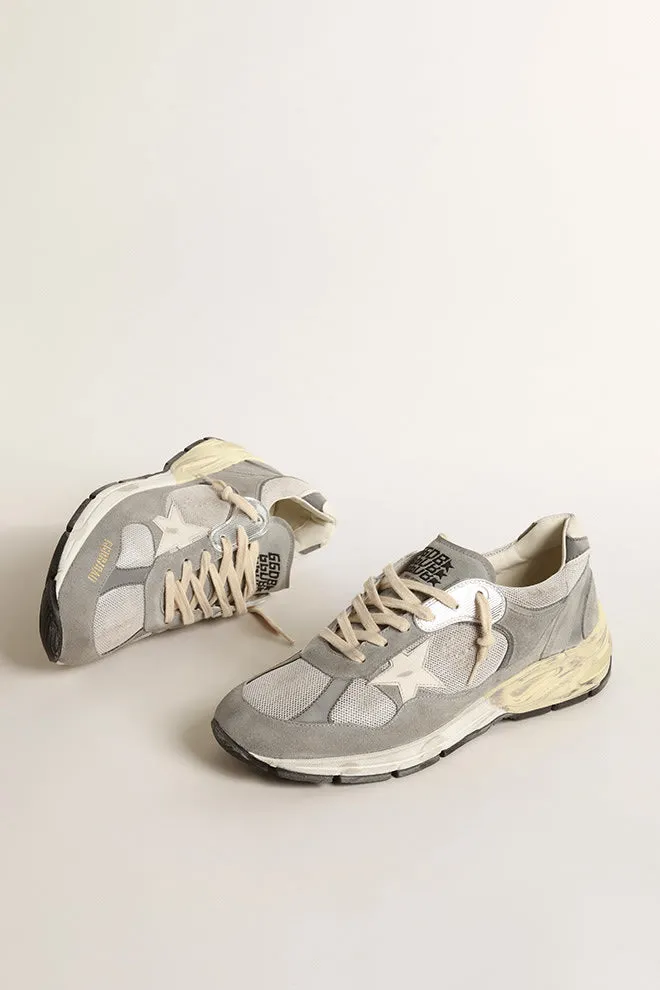 Running Dad in Suede w/ Leather Star - Grey/ Silver/ White