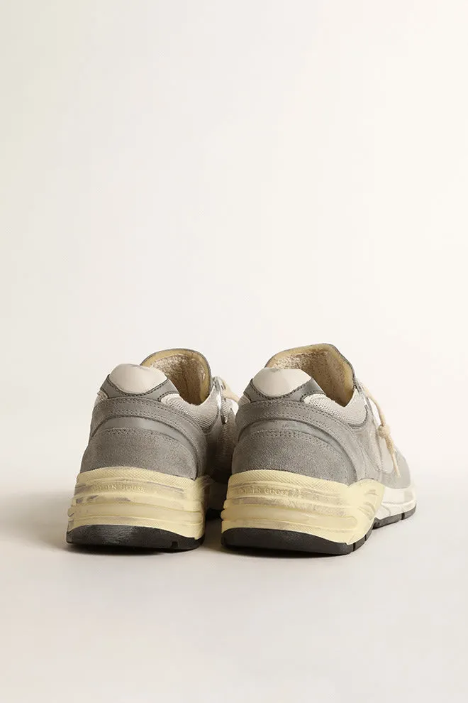 Running Dad in Suede w/ Leather Star - Grey/ Silver/ White