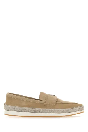 Sand suede loafers
