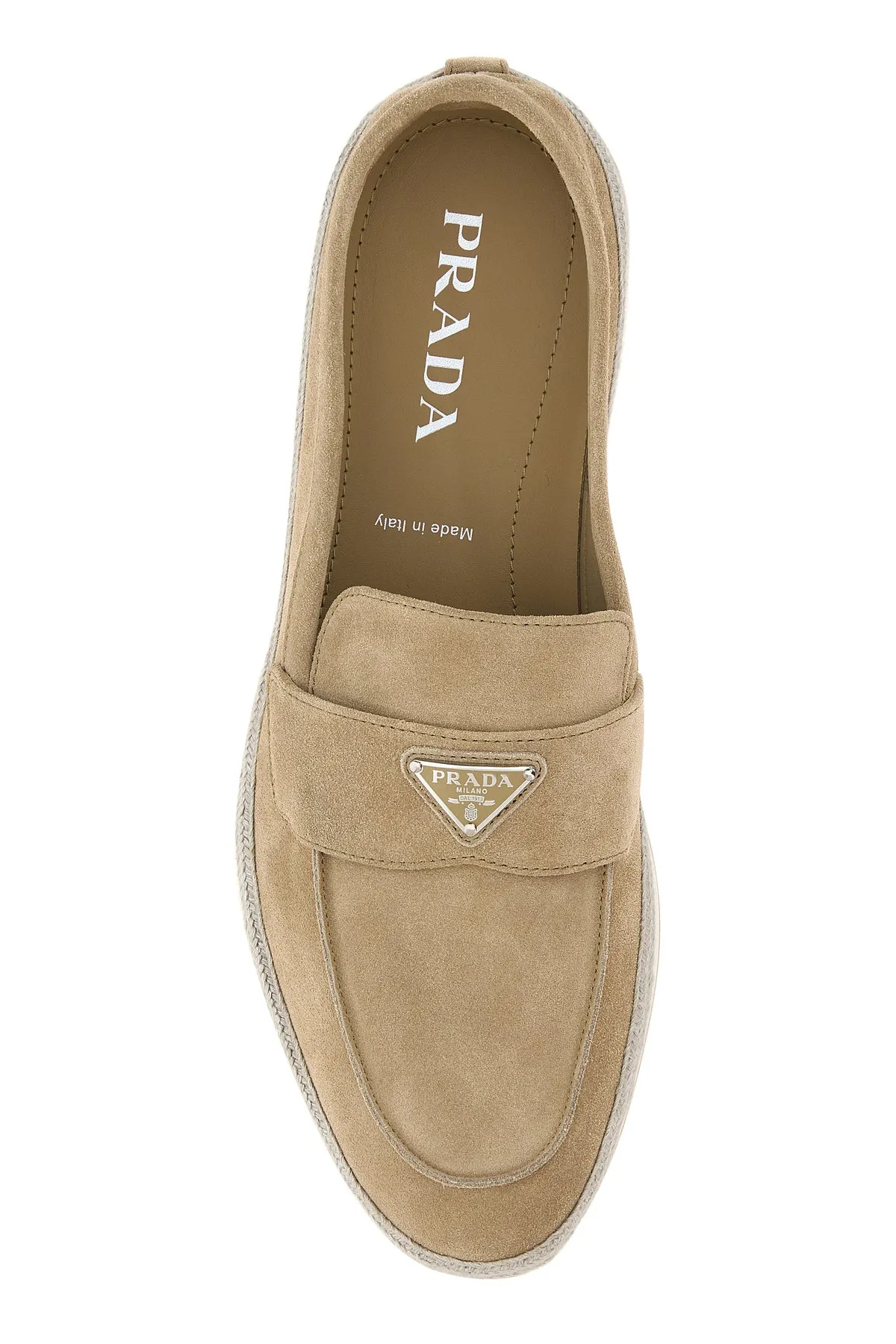 Sand suede loafers