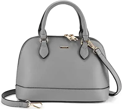Small Crossbody Domed Shoulder Bag w/Handles & Double Zip Top  (7 colors)