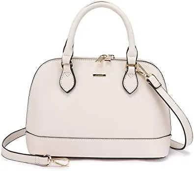 Small Crossbody Domed Shoulder Bag w/Handles & Double Zip Top  (7 colors)