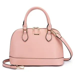 Small Crossbody Domed Shoulder Bag w/Handles & Double Zip Top  (7 colors)