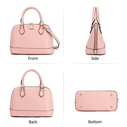 Small Crossbody Domed Shoulder Bag w/Handles & Double Zip Top  (7 colors)