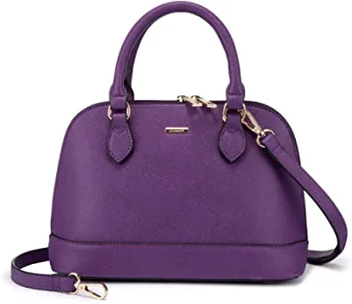 Small Crossbody Domed Shoulder Bag w/Handles & Double Zip Top  (7 colors)