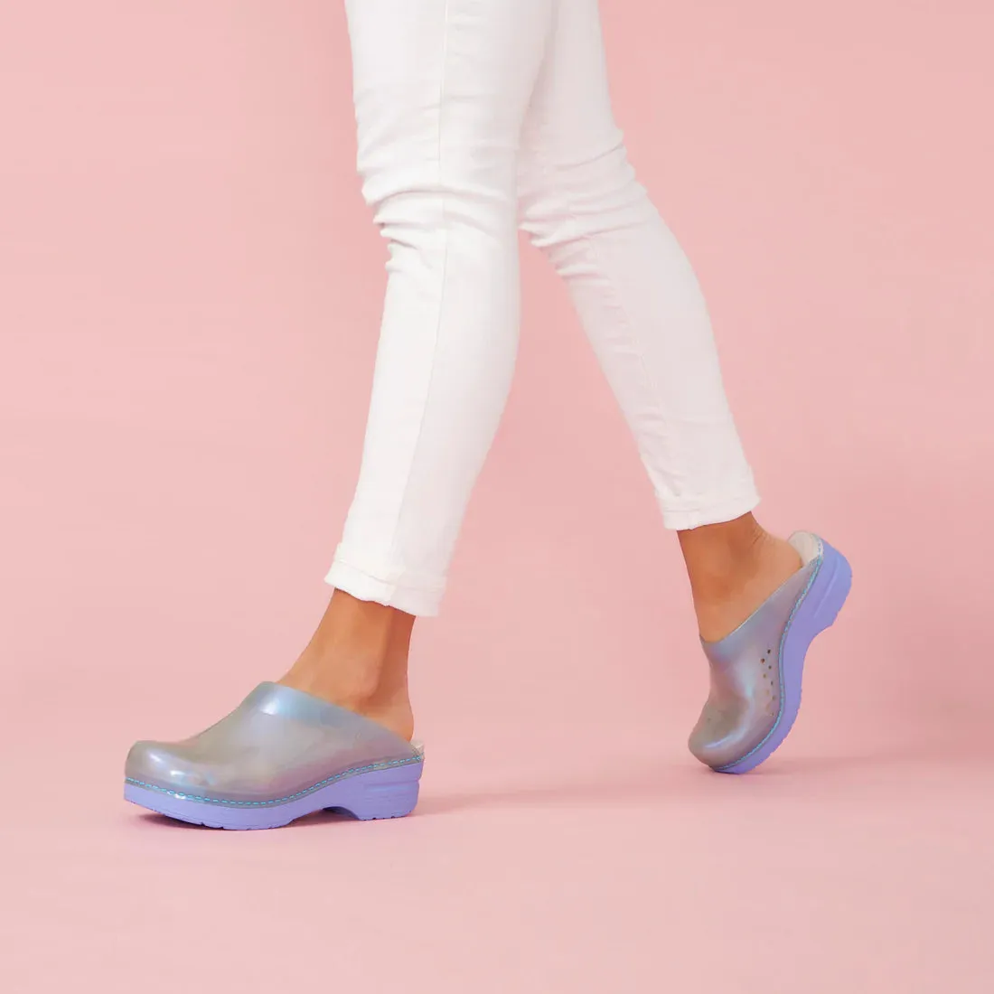 Sonja Backless Translucent Mule in Sky