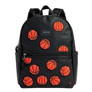 STE Kane Kids Double Pocket Backpack Fuzzy Basketballs