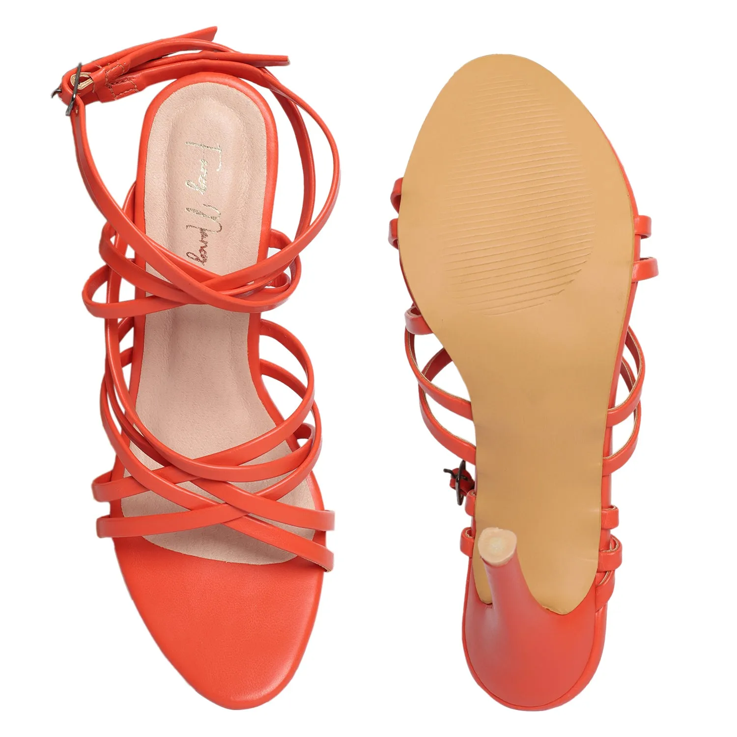 Strappy Tie Ups - Orange