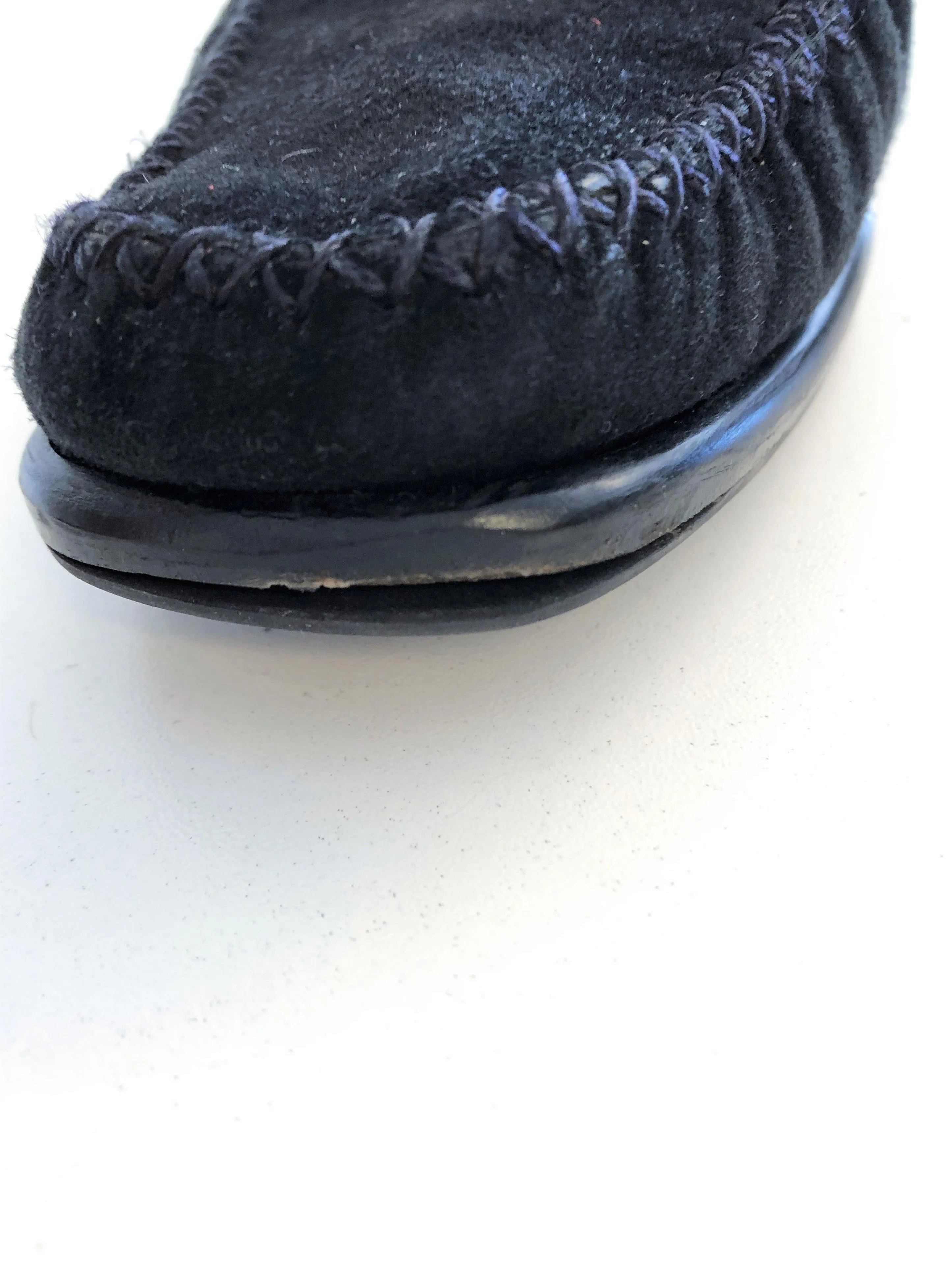 Stuart Weitzman Mules Black Jeweled Suede Size 7.5 Low Heel Slip-On Loafers