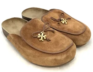 Tory Burch Women's Brown Leather Moc Toe Slip-On Mule Flats - Size 5