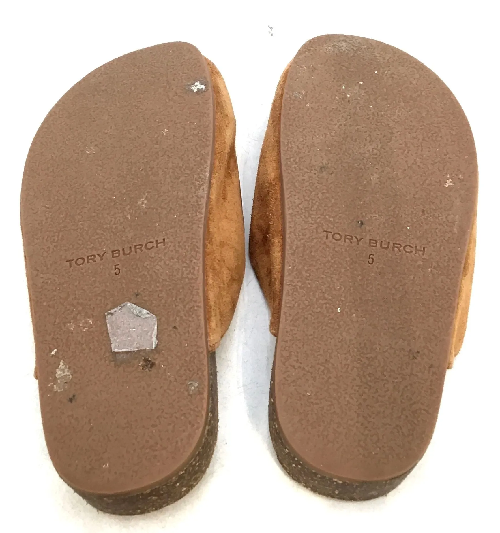 Tory Burch Women's Brown Leather Moc Toe Slip-On Mule Flats - Size 5