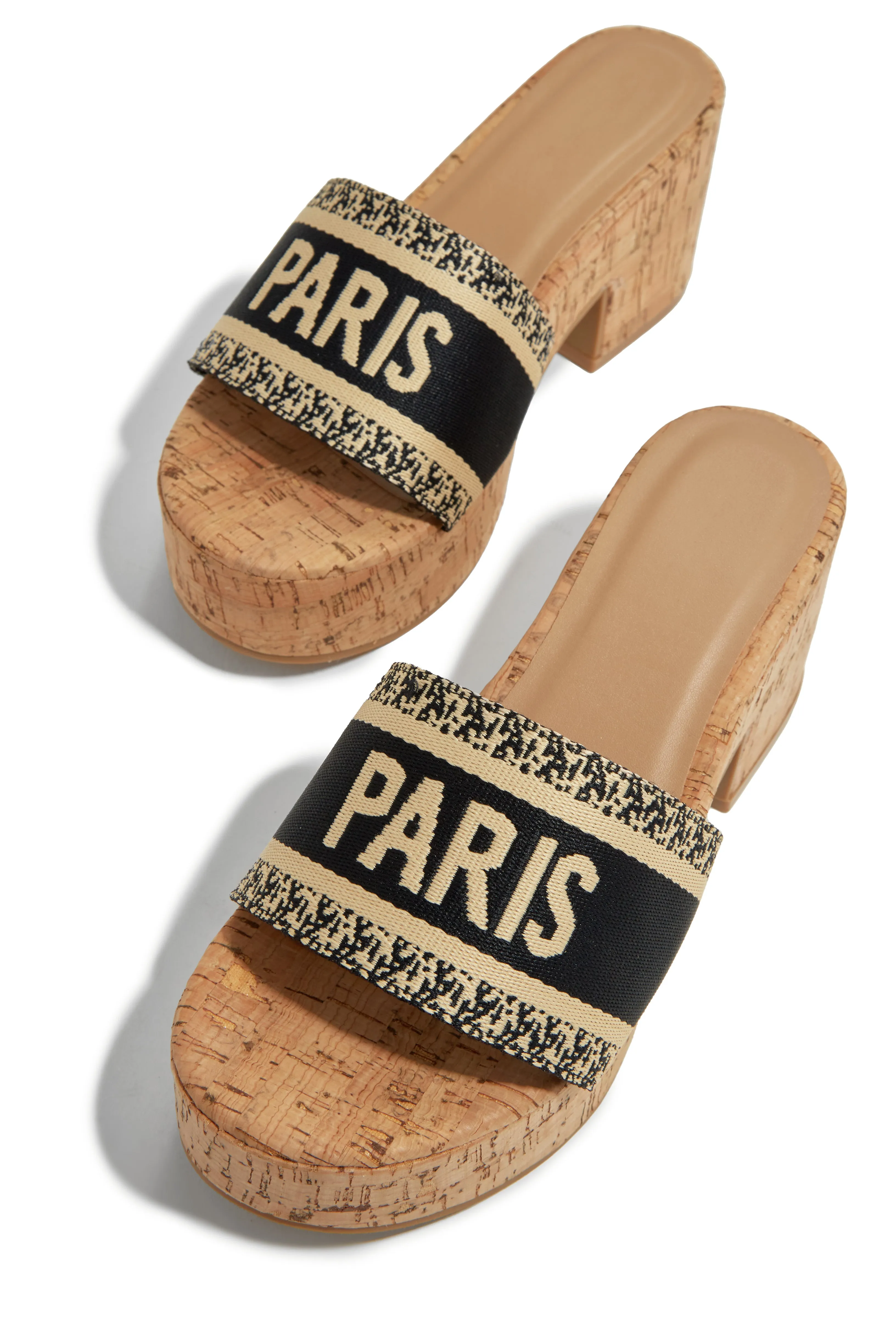 Trips With You Platform Block Heel Mules - Navy