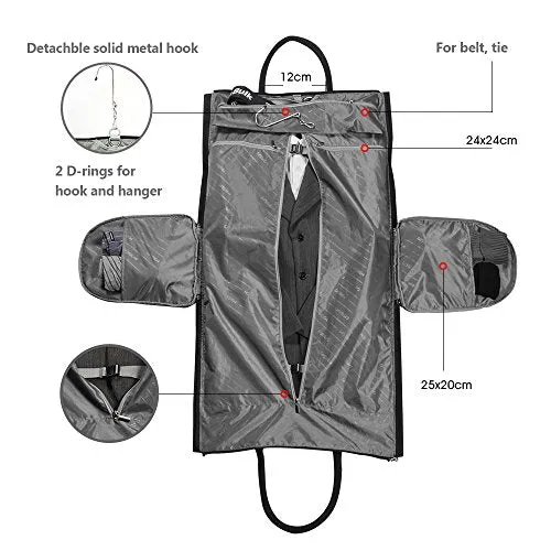 Two-In-One Convertible Travel Garment Bag Carry On Suit Bag, Easily Transforms Into A Sports Duffel