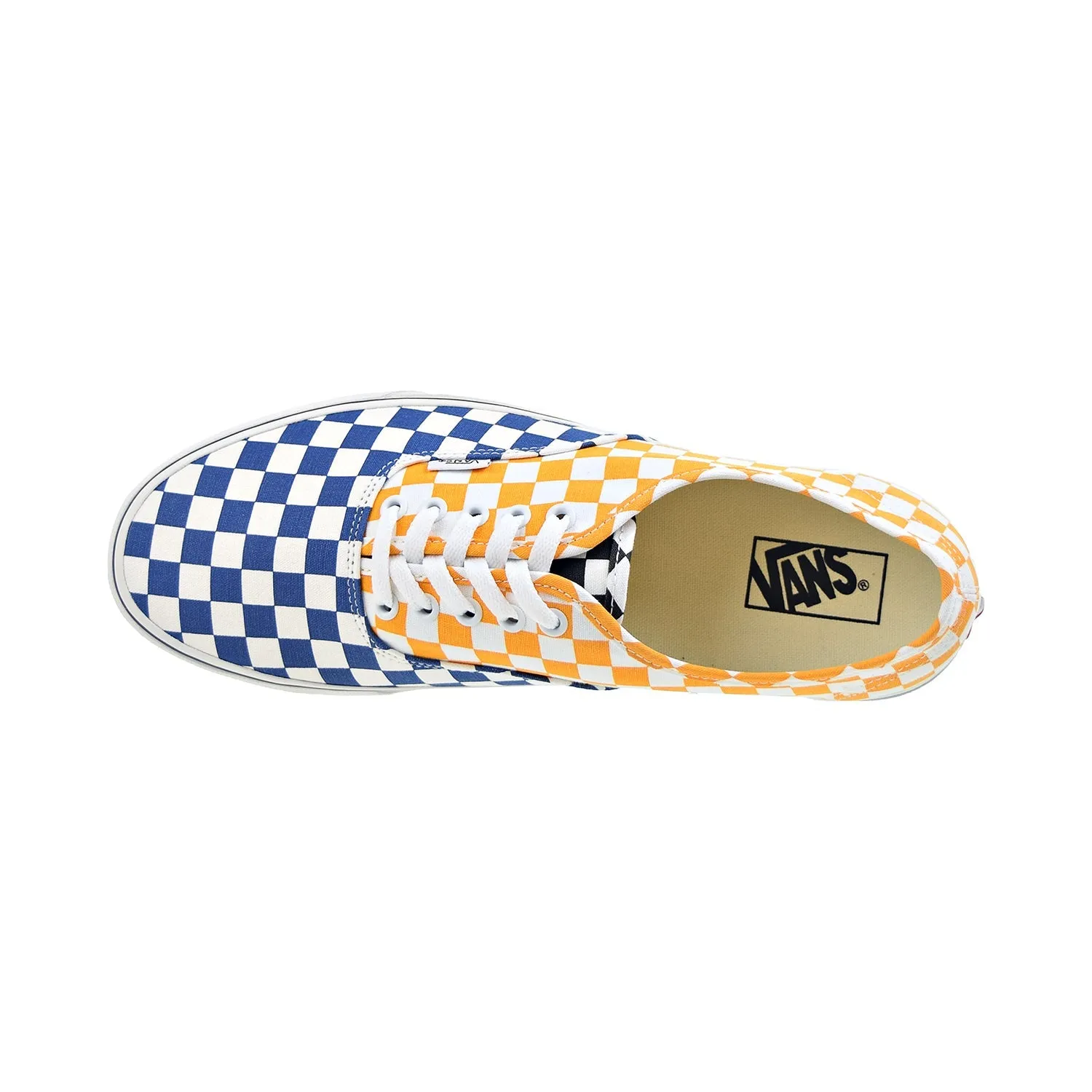 Vans Authentic "Sidewall Palm Tree" Men's Shoes Checkboard Blue-Yellow-White