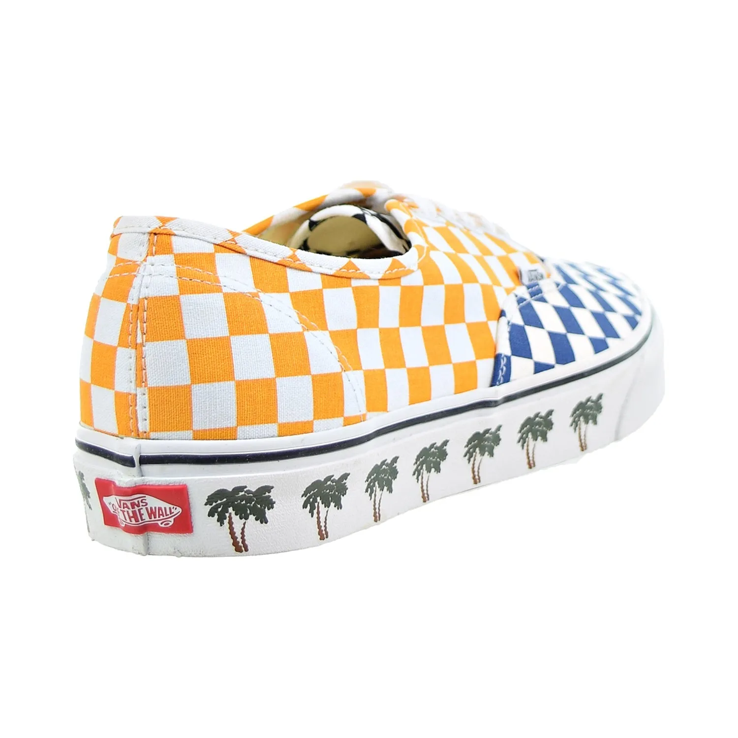 Vans Authentic "Sidewall Palm Tree" Men's Shoes Checkboard Blue-Yellow-White