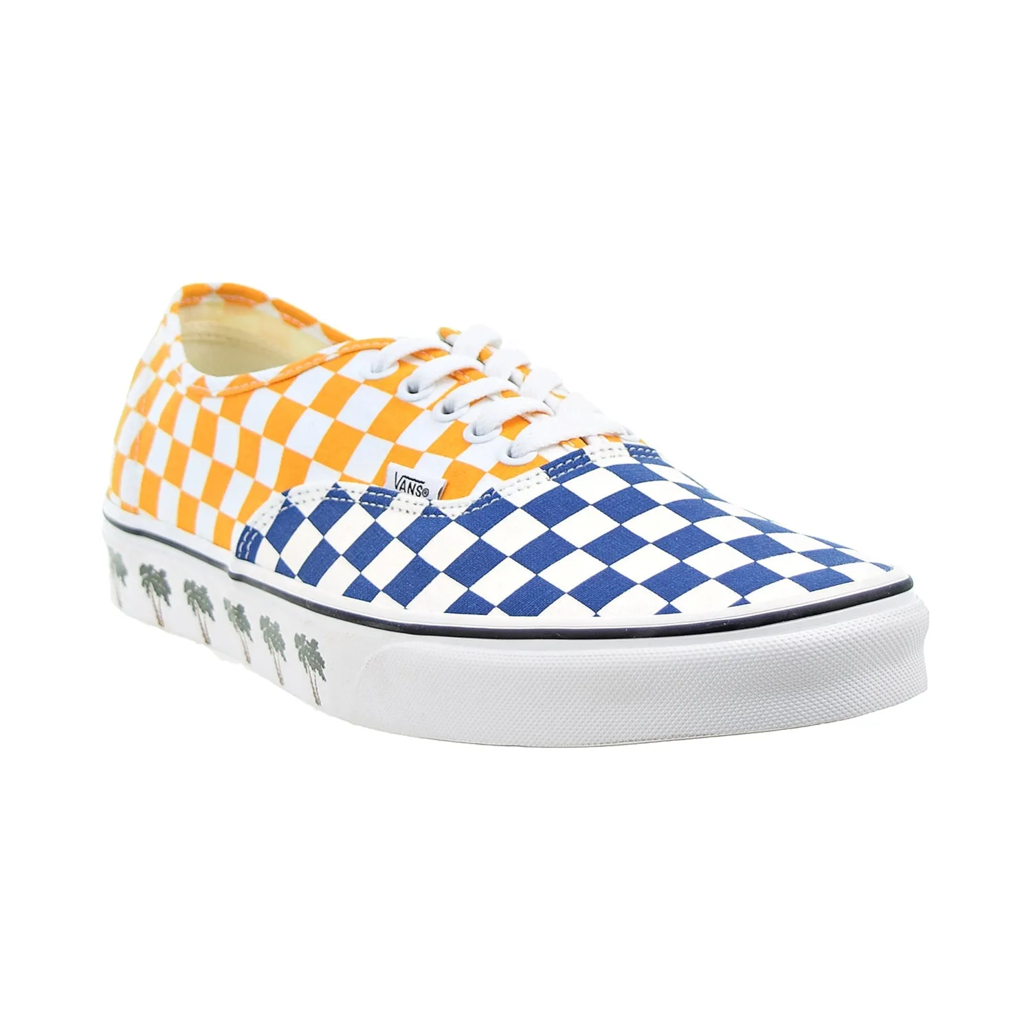 Vans Authentic "Sidewall Palm Tree" Men's Shoes Checkboard Blue-Yellow-White