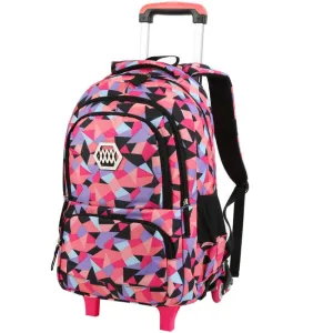 Vbiger Large-capacity Trolley School Bag Travel Rolling Backpacks for Primary School Students