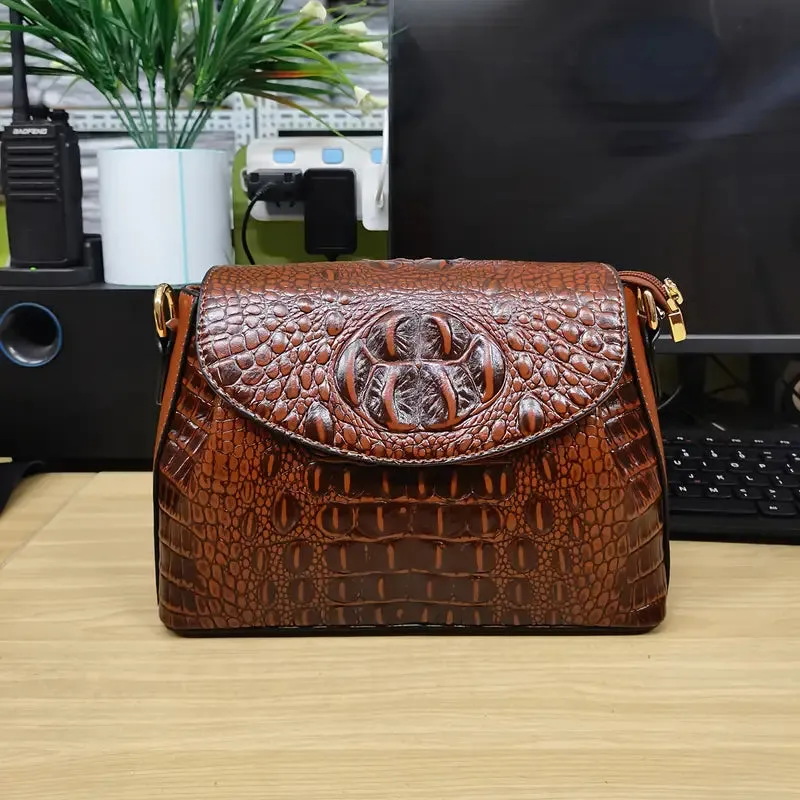 Vintage Crocodile Crossbody Bag