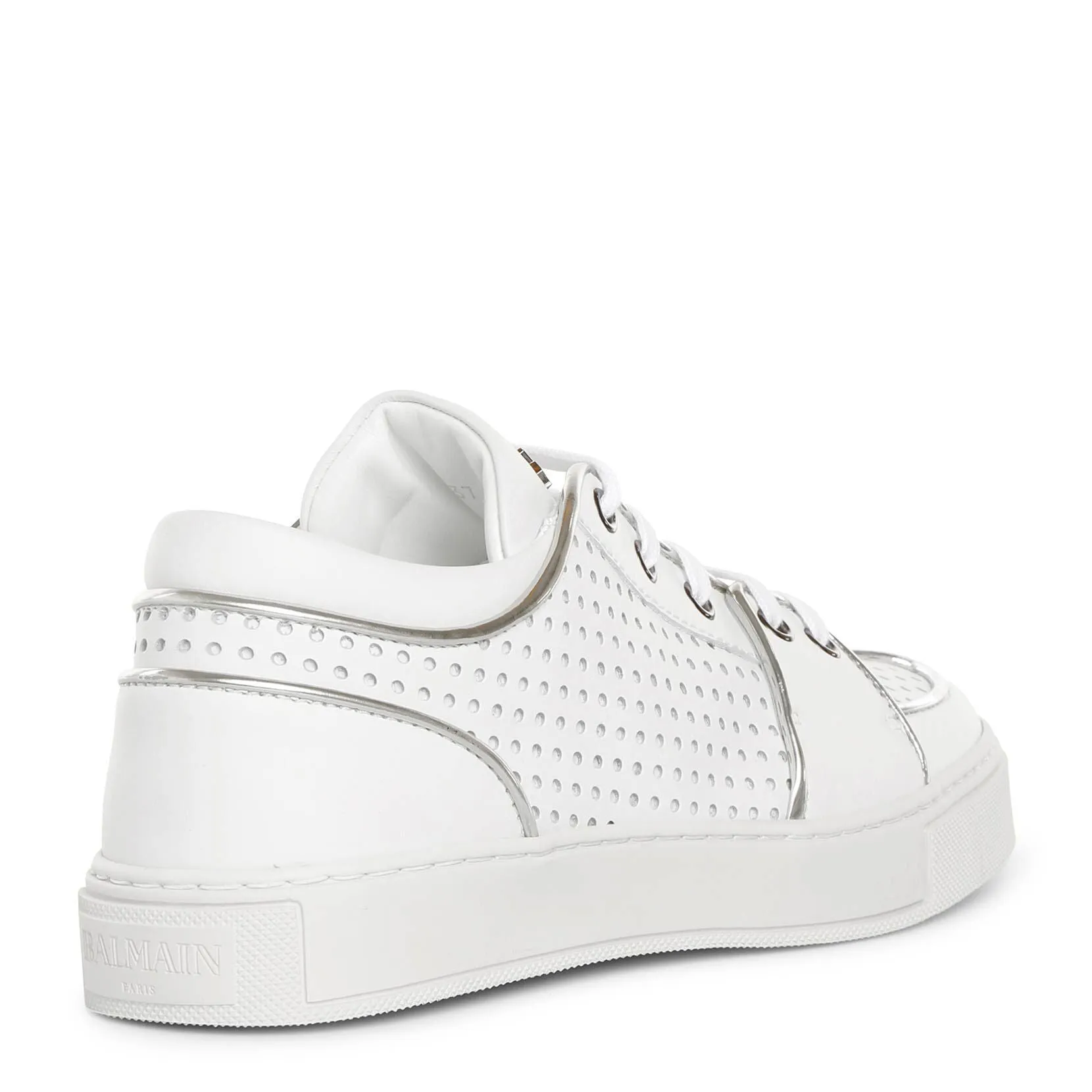 White perforated leather sneakers