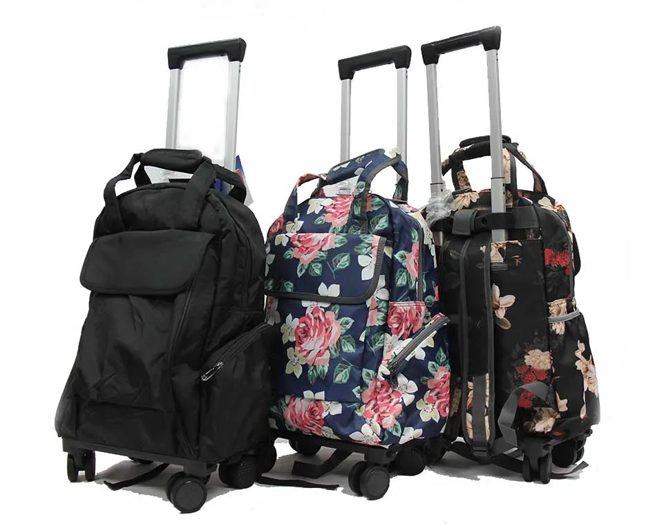 Whizzing 8-wheel Detachable Trolley Backpack Waterproof Shopping Bag