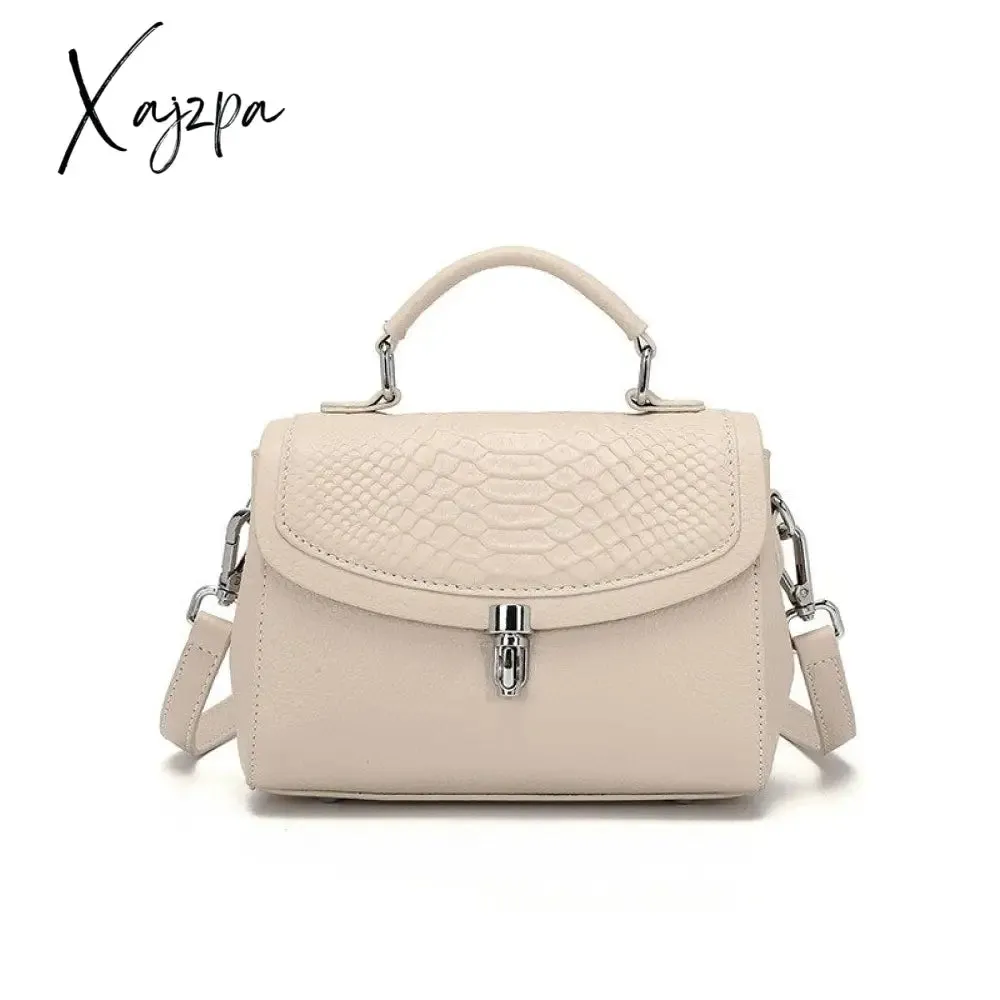 Xajzpa - Luxury Crocodile Pattern Women's Bag New Trend Genuine Leather Shoulder Bags Fashion Texture Zipper Handbags for Women