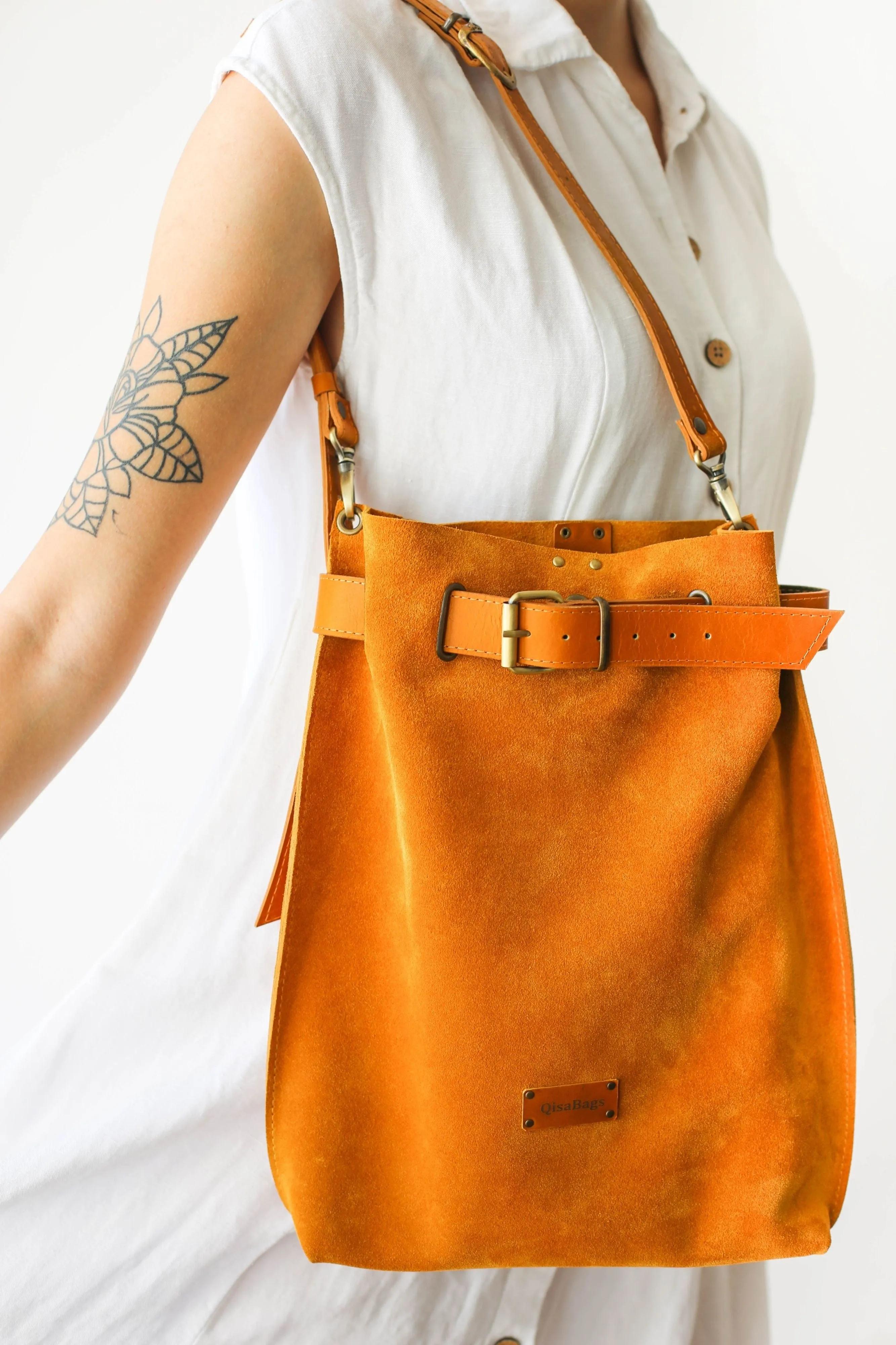 Yellow Suede Backpack