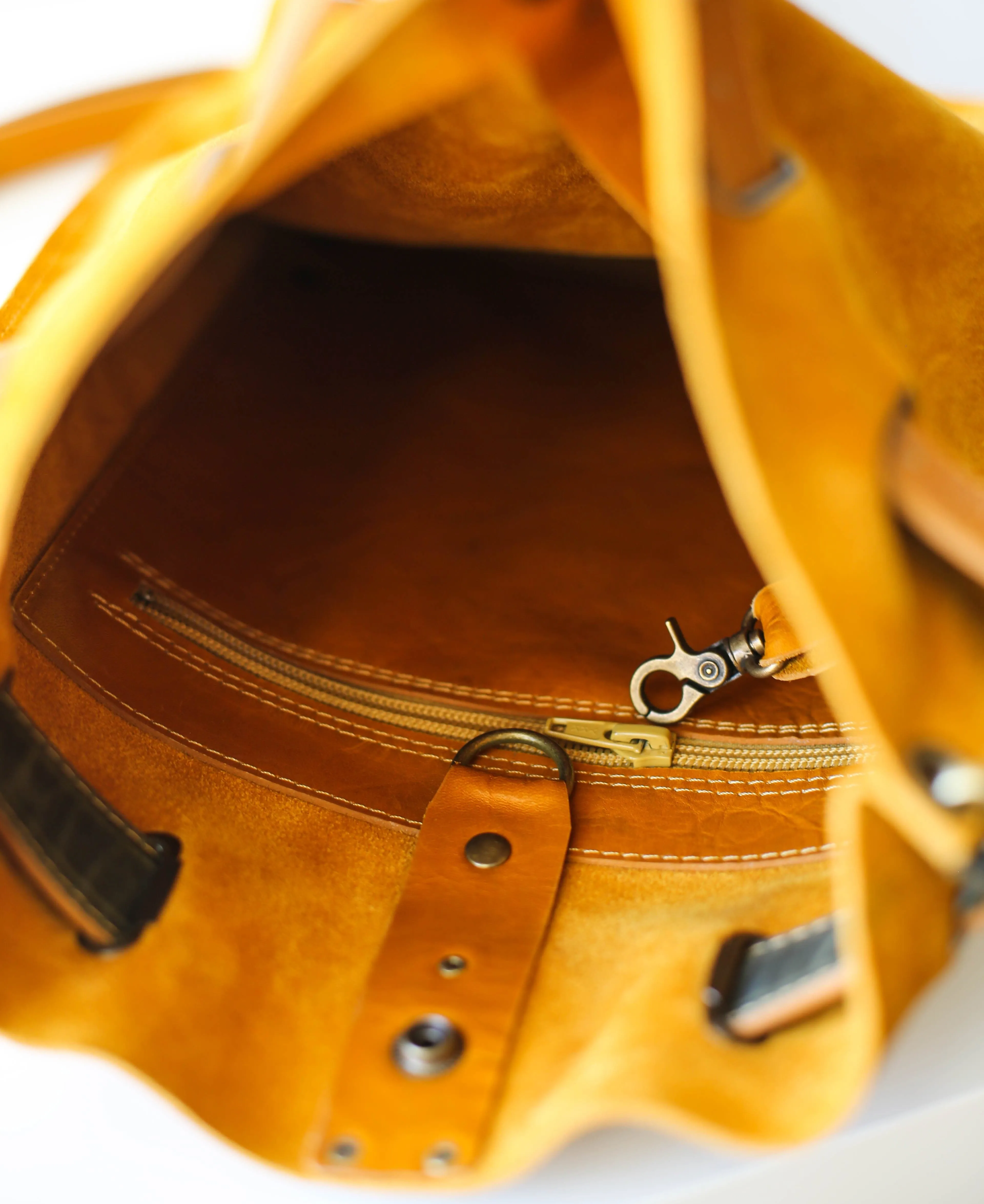 Yellow Suede Backpack