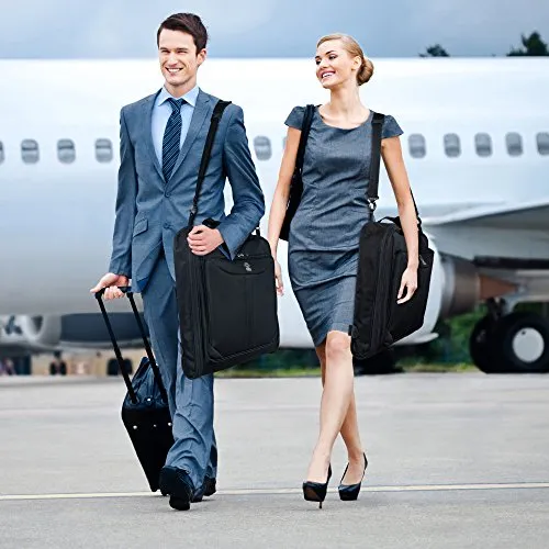 ZEGUR Suit Carry On Garment Bag for Travel & Business Trips With Shoulder Strap (Black)